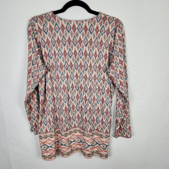 J Jill Luxe Supima Forward Seam Geometric Print Tunic SIZE MP - Picture 4 of 6